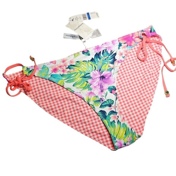 Tommy Bahama Womens XL Fleur De Flora Reversible Looped String Bikini Bottom NWT - Picture 2 of 11